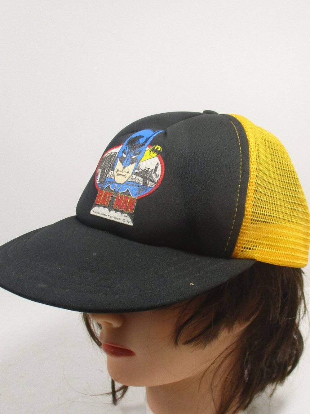 Vintage 1982 Batman Trucker Style Mesh Snap Back Hat Cap DC Comics